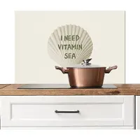 KitchenYeah Spatscherm keuken 90x60 cm - Kookplaat achterwand Schelp - Quote - Groen - Muurbeschermer - Spatwand fornuis - Hoogwaardig aluminium