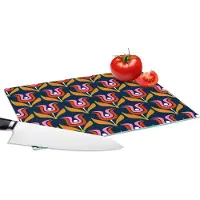 KitchenYeah Glazen Snijplank - 28x20 - Retro - Tulp - Abstract - Design - Snijplanken Glas