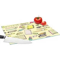 KitchenYeah Glazen Snijplank - 39x28 - School - Patronen - Potlood - Snijplanken Glas