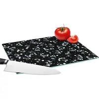 KitchenYeah Glazen Snijplank - 28x20 - Bloemen - Patronen - Pastel - Snijplanken Glas