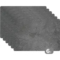 KitchenYeah Placemats - Beton look - Grijs - Tafelbeschermer - Onderleggers placemat - Placemat - 6 stuks - 45x30 cm