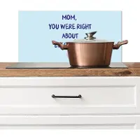 KitchenYeah Spatscherm keuken 70x30 cm - Kookplaat achterwand Moeder - Quote - Blauw - Muurbeschermer - Spatwand fornuis - Hoogwaardig aluminium