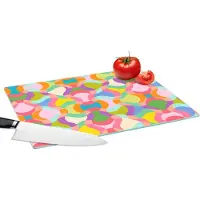 KitchenYeah Glazen Snijplank - 39x28 - Design - Abstract - Kleuren - Retro - Snijplanken Glas