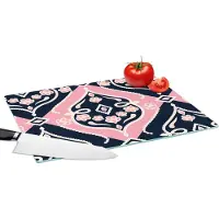 KitchenYeah Glazen Snijplank - 39x28 - Bloemen - Roze - Ornament - Design - Snijplanken Glas