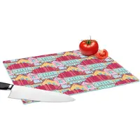 KitchenYeah Glazen Snijplank - 39x28 - Huizen - Zentangle - Patronen - Snijplanken Glas