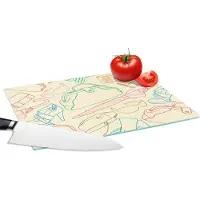KitchenYeah Glazen Snijplank - 28x20 - Pastel - Tas - Kleren - Patronen - Snijplanken Glas