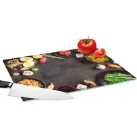 KitchenYeah Glazen Snijplank - 39x28 - Sushi - Eetstokjes - Kruiden - Specerijen - Snijplanken Glas