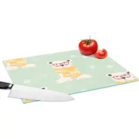 KitchenYeah Glazen Snijplank - 39x28 - IJsbeer - Patroon - Sjaal - Snijplanken Glas