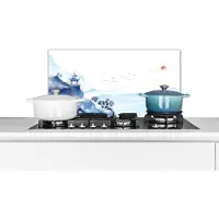 KitchenYeah Spatscherm keuken 70x30 cm - Kookplaat achterwand Schilderij - Olieverf - Natuur - Muurbeschermer - Spatwand fornuis - Hoogwaardig aluminium
