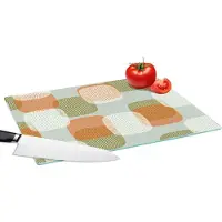 KitchenYeah Glazen Snijplank - 39x28 - Retro - Patroon - Pastel - Snijplanken Glas