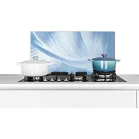 KitchenYeah Spatscherm keuken 60x30 cm - Kookplaat achterwand Acrylverf - Blauw - Design - Muurbeschermer - Spatwand fornuis - Hoogwaardig aluminium