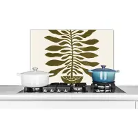 KitchenYeah Spatscherm keuken 70x50 cm - Kookplaat achterwand Planten - Vaas - Bloemen - Pastel - Muurbeschermer - Spatwand fornuis - Hoogwaardig aluminium