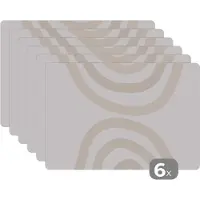 KitchenYeah Placemat - Regenboog - Pastel - Design - Onderleggers - Onderleggers placemat - Tafel - 45x30 cm - 6 stuks