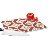KitchenYeah Glazen Snijplank - 28x20 - Bloemen - Tegel - Patroon - Snijplanken Glas