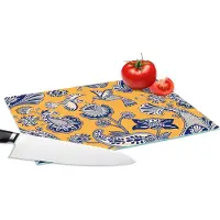 KitchenYeah Glazen Snijplank - 28x20 - Jungle - Design - Vogel - Kolibrie - Snijplanken Glas