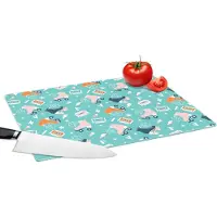 KitchenYeah Glazen Snijplank - 39x28 - Rolschaatsen - Patronen - Vintage - Snijplanken Glas