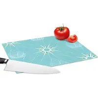 KitchenYeah Glazen Snijplank - 28x20 - Kompas - Zeilen - Boot - Patronen - Snijplanken Glas
