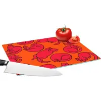 KitchenYeah Glazen Snijplank - 28x20 - Patronen - Kat - Oranje - Jongens - Meisjes - Kinderen - Kindje - Snijplanken Glas