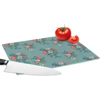 KitchenYeah Glazen Snijplank - 28x20 - Boeket - Patronen - Bloemen - Klaproos - Snijplanken Glas