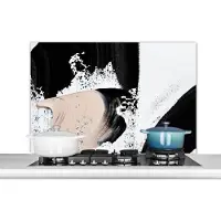 KitchenYeah Spatscherm keuken 100x65 cm - Kookplaat achterwand Verf - Abstract - Design - Muurbeschermer - Spatwand fornuis - Hoogwaardig aluminium