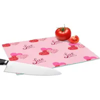 KitchenYeah Glazen Snijplank - 28x20 - Love - Design - Liefdes cadeau - Snijplanken Glas