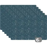 KitchenYeah Placemat - Placemats kunststof - Structuur - Terazzo - Patroon - 45x30 cm - 6 stuks - Hittebestendig - Anti-Slip - Onderlegger - Afneembaar