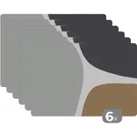 KitchenYeah Placemat - Pastel - Minimalisme - Design - Abstract - Tafel - Onderleggers - Placemats - 45x30 cm - 6 stuks