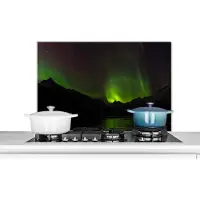 KitchenYeah Spatscherm keuken 80x55 cm - Kookplaat achterwand Aurora - Sterrenhemel - Bergen - Muurbeschermer - Spatwand fornuis - Hoogwaardig aluminium