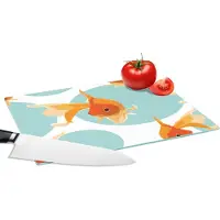 KitchenYeah Glazen Snijplank - 28x20 - Goudvis - Dieren - Bubbel - Patronen - Snijplanken Glas