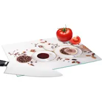 KitchenYeah Glazen Snijplank - 28x20 - Koffie - Koffiebonen - Chocolade - Snijplanken Glas