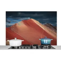 KitchenYeah Spatscherm keuken 120x80 cm - Kookplaat achterwand Landschap - Natuur - Berg - Wolken - Muurbeschermer - Spatwand fornuis - Hoogwaardig aluminium
