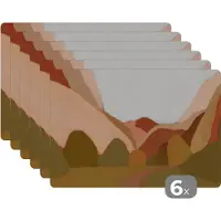 KitchenYeah Placemat - Placemats kunststof - Natuur - Landschap - Abstract - Kunst - 45x30 cm - 6 stuks - Hittebestendig - Anti-Slip - Onderlegger - Afneembaar