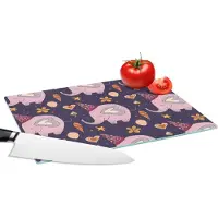 KitchenYeah Glazen Snijplank - 28x20 - Verjaardag - Olifant - Bloemen - Patronen - Snijplanken Glas