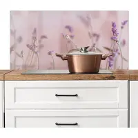 KitchenYeah Spatscherm keuken 100x50 cm - Kookplaat achterwand Lavendel - Bloemen - Paars - Botanisch - Natuur - Muurbeschermer - Spatwand fornuis - Hoogwaardig aluminium