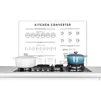 KitchenYeah Spatscherm keuken 90x60 cm - Kookplaat achterwand Keuken - Koken - Handleiding - Maatbeker - Maatlepel - Muurbeschermer - Spatwand fornuis - Hoogwaardig aluminium