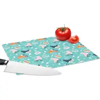 KitchenYeah Glazen Snijplank - 28x20 - Rolschaatsen - Patronen - Vintage - Snijplanken Glas