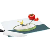 KitchenYeah Glazen Snijplank - 39x28 - Yoghurt - Yoga - Retro - Snijplanken Glas