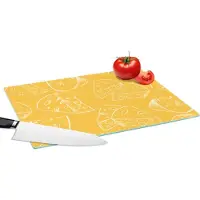 KitchenYeah Glazen Snijplank - 39x28 - Kaas - Geel - Design - Snijplanken Glas