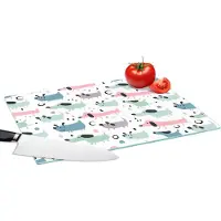 KitchenYeah Glazen Snijplank - 39x28 - Patroon - Hond - Tekenen - Jongens - Meisjes - Kinderen - Kind - Snijplanken Glas
