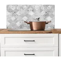 KitchenYeah Spatscherm keuken 90x45 cm - Kookplaat achterwand Marmer - Grijs - Structuren - Marmerlook - Vintage - Muurbeschermer - Spatwand fornuis - Hoogwaardig aluminium
