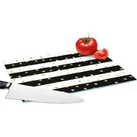KitchenYeah Glazen Snijplank - 28x20 - Sterren - Goud - Confetti - Patronen - Snijplanken Glas