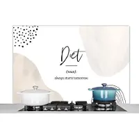 KitchenYeah Spatscherm keuken 120x80 cm - Kookplaat achterwand Diet - Spreuken - Woordenboek - Quotes - Dieet definitie - Muurbeschermer - Spatwand fornuis - Hoogwaardig aluminium