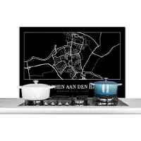 KitchenYeah Spatscherm keuken 100x65 cm - Kookplaat achterwand Kaart - Stadskaart - Alphen aan den Rijn - Plattegrond - Muurbeschermer - Spatwand fornuis - Hoogwaardig aluminium