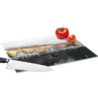 KitchenYeah Glazen Snijplank - 39x28 - Gold - Chic - Abstract - Snijplanken Glas