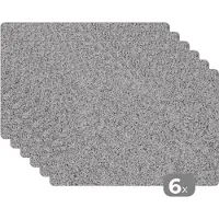 KitchenYeah - Placemats - Graniet - Design - Grijs - Zwart - Placemats kunststof - Anti-slip - 45x30 cm - Tafelbeschermer - Onderleggers