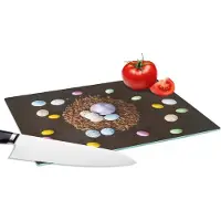 KitchenYeah Glazen Snijplank - 28x20 - Paaseitjes - Regenboog - Pasen - Snijplanken Glas