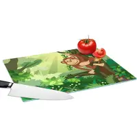 KitchenYeah Glazen Snijplank - 39x28 - Aap - Jungle - Jongens - Meisjes - Bloemen - Kids - Snijplanken Glas