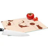 KitchenYeah Glazen Snijplank - 28x20 - Kat - Sterren - Patronen - Snijplanken Glas