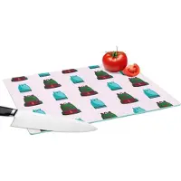 KitchenYeah Glazen Snijplank - 39x28 - Rugzak - Patronen - Retro - Pastel - Snijplanken Glas