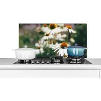 KitchenYeah Spatscherm keuken 90x45 cm - Kookplaat achterwand Bloemen - Herfst - Botanisch - Muurbeschermer - Spatwand fornuis - Hoogwaardig aluminium